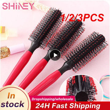 1/2/3PCS Hair Round Hair Comb Curling Hair Comb Brush Professional Plastic Handle Anti-static Hairdressing Salon Styling Tools